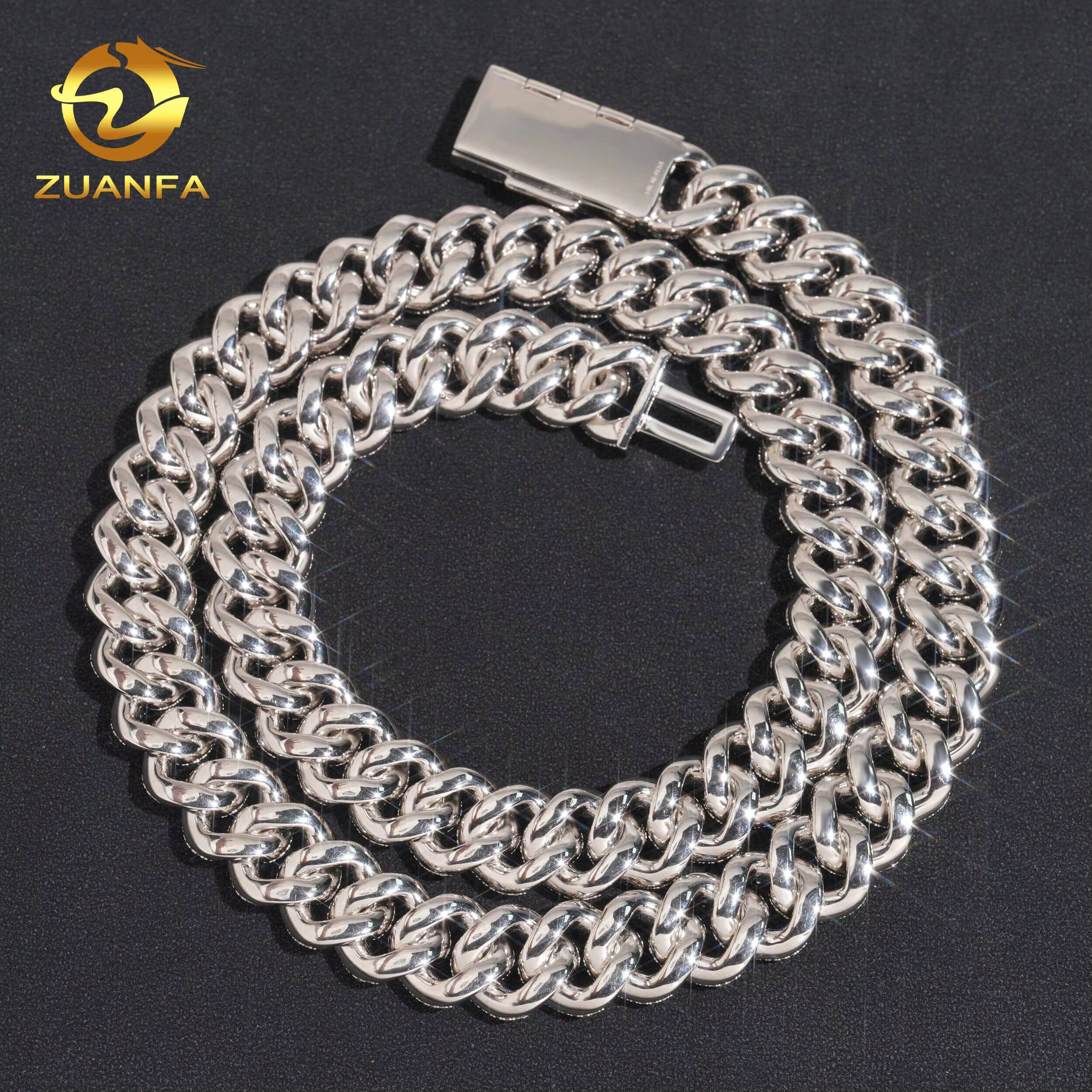 VVS Diamonds Custom Necklace Hip Hop Jewelry 925 Sterling Silver 12mm 16mm Iced Out Moissanite Cuban Link Chain