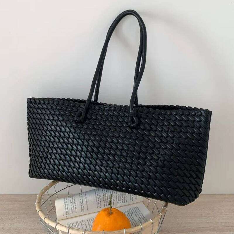 Large Capacity Weave Tote Bags For Women Designer Handbag Purse 2025 New In Fashion Simple Commuting Underarm Shoulder