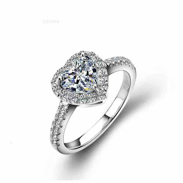 VOAINO Women Jewelry Classic Wedding Ring Heart Shape Halo Solid Gold Diamond Engagement Ring