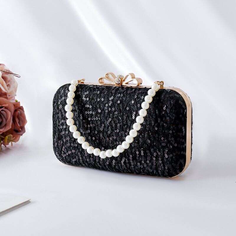 New Style Cheongsam With Bowknot Lace Sequins Evening Clutch Socialite Dress Bag Banquet Handbag