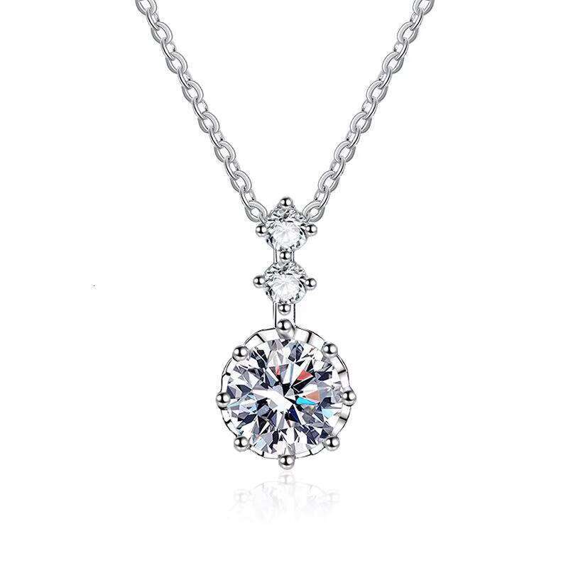 S Pure Sier Moissanite Necklace Women Geometric Strand Chain Collar Style for Party
