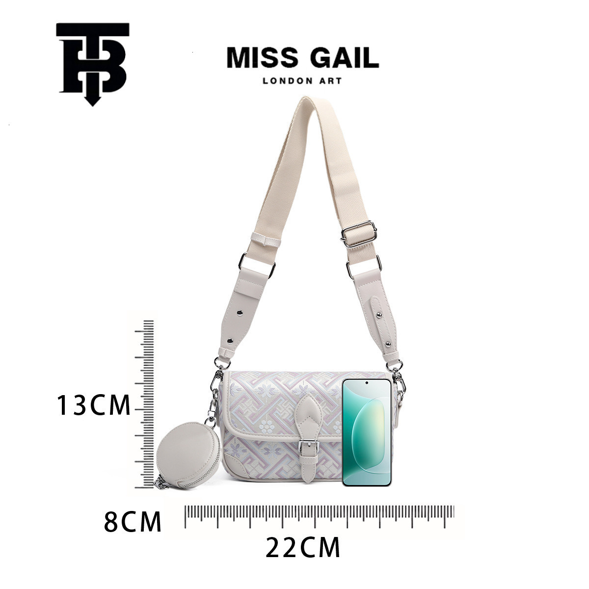 TB BHULAMTE Designer Luxury Bag Bag Cross-border Foreign Trade Striped Brocade Women's Crossbody Bag New Exquisite Versatile Handbag Small Bag