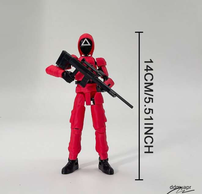 3D Printed Squid Ddmydec Game Figurine Building Block Doll Movable Joints, Comes With Weapons Perfect For Fans The Hit Series Adding An Extra Layer Of