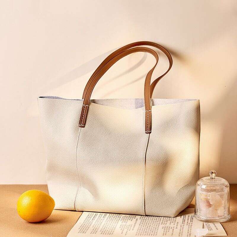 Ms. 2025 New Head Leather Handmade Commuter Handbag, Capacity Handbag Shoulder Bag, Large Bag