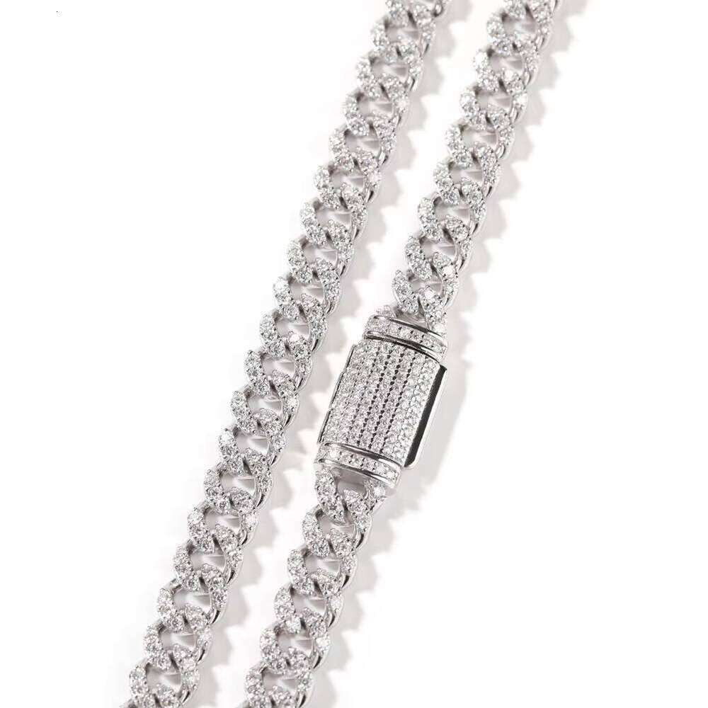 Fine 6MM Cuban Link Chain Sterling Sier Moissanite Hiphop Jewelry Women Men Necklace Bracelet Wedding Religious