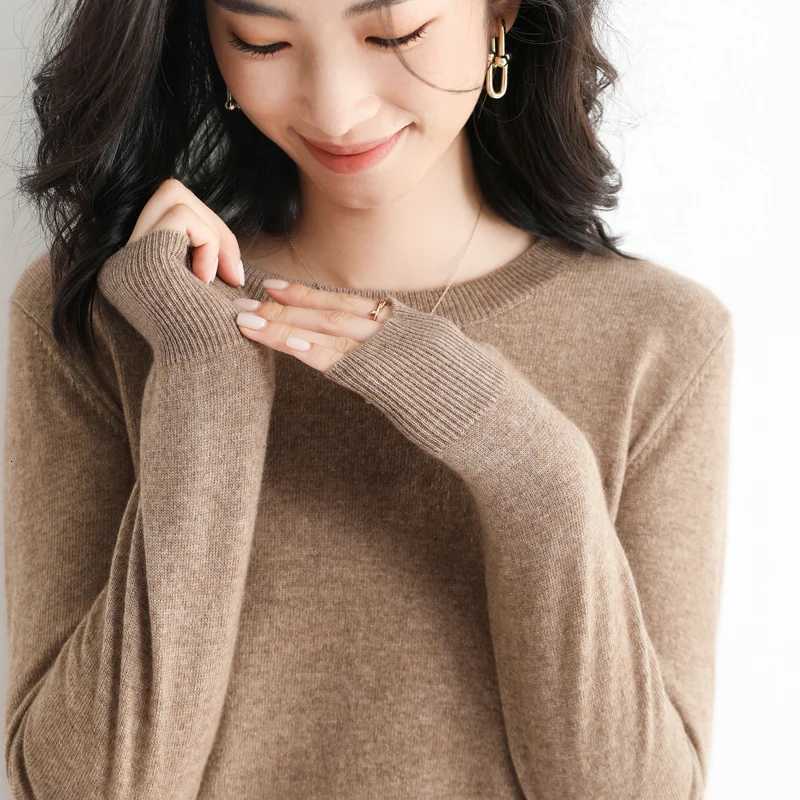 Winter Classic Style Cashmere Pullover Fashion Merino Wool Sweater Round Neck Long Sleeve Knitwear Soft Warm Basic Clothing Top Z250905