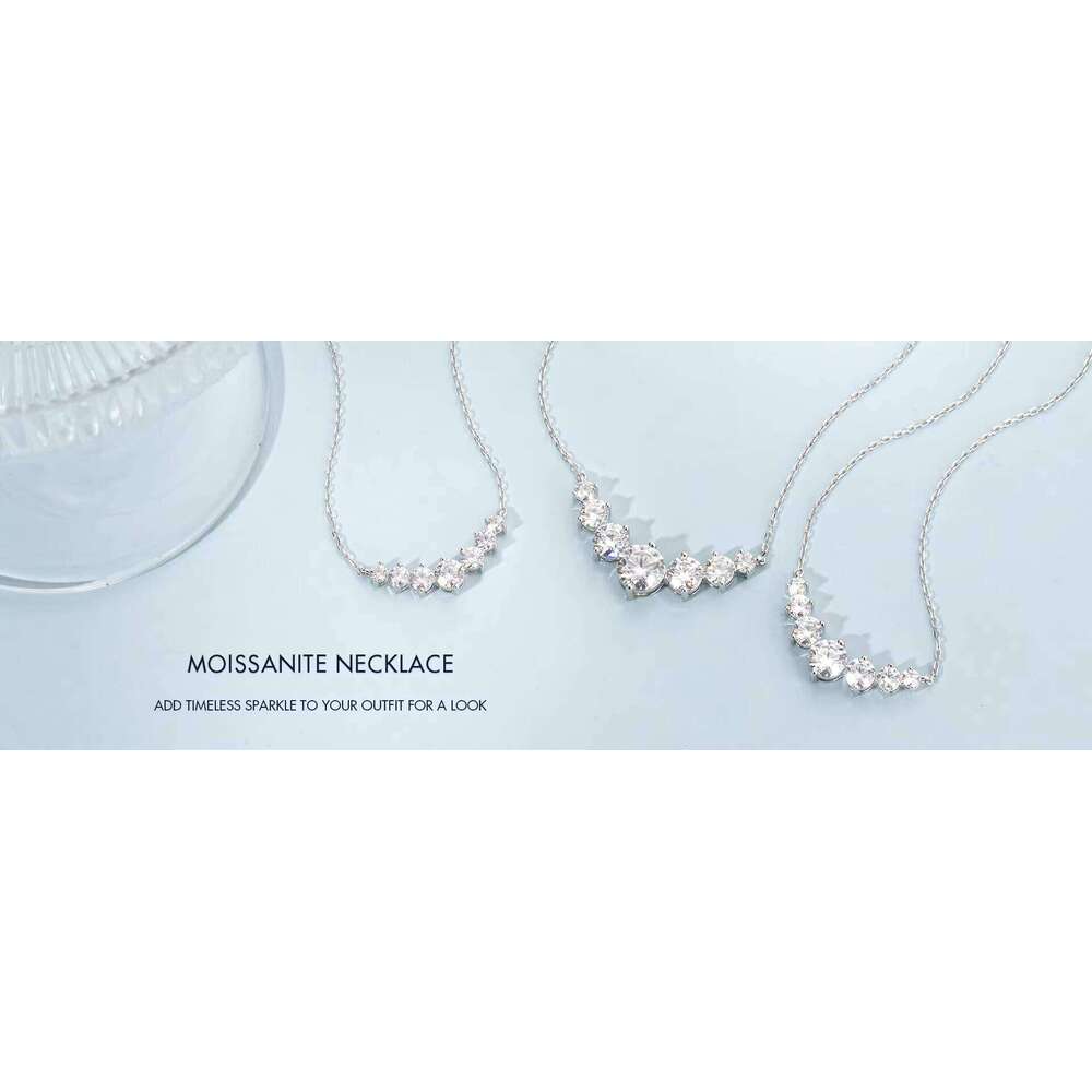 Moissanite Pendant 1.7CT/2.8CT/5CT VVS1 Lab Created Dia Necklace Anniversary Romantic Women Gifts S Sterling Sier Chain