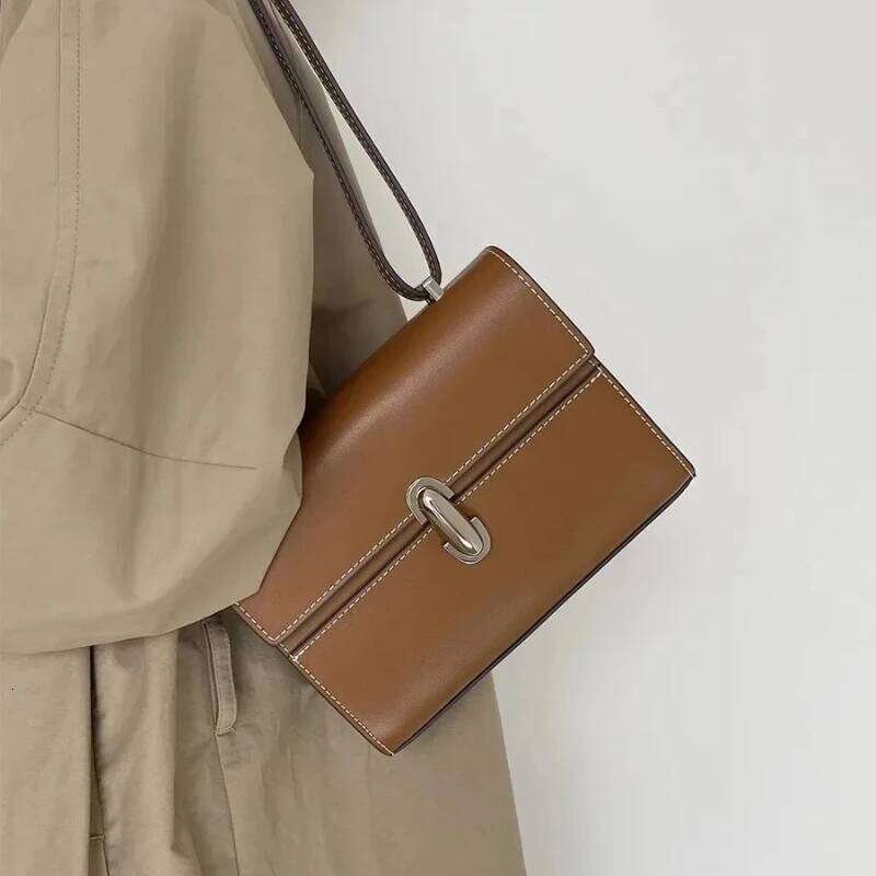 SAVETTE Brand Symmetry 19 Genuine Leather Women's Simple Shoulder Small Square Bag Crossbody Bags