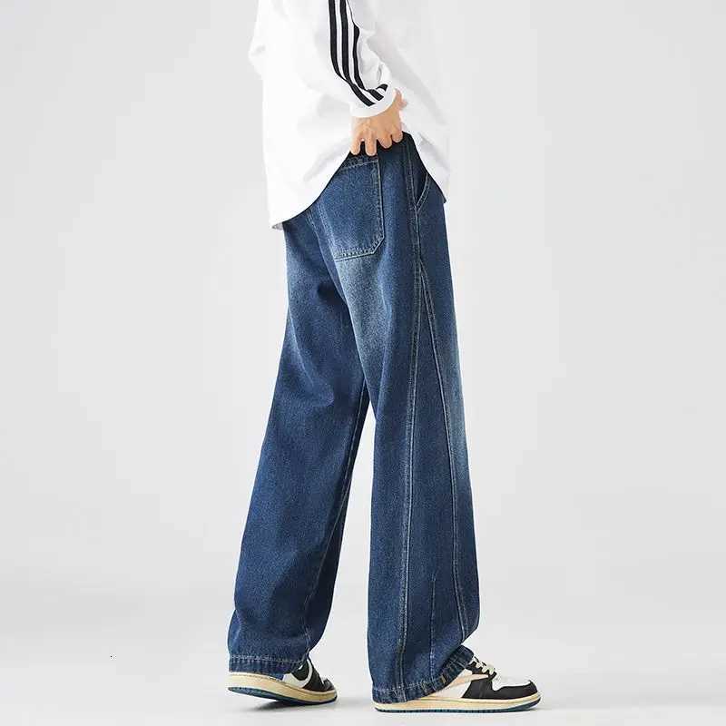Mens Fashion Wide Leg Casual Jeans Basic Vintage High Quality Pants New Straight Leg Outside Denim Trousers Male Autumn Winter W250905