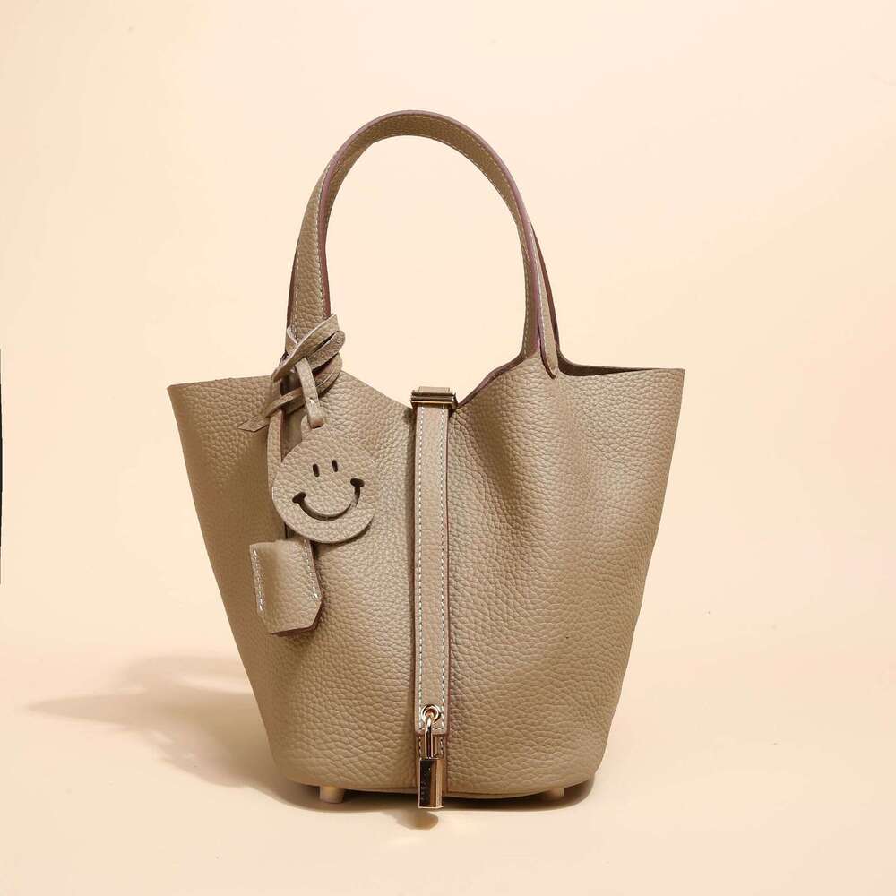 Basket Women TC 2025 Bucket Large Capacity Handbag Top Layer Cowhide High-end Genuine Leather Women's Bag