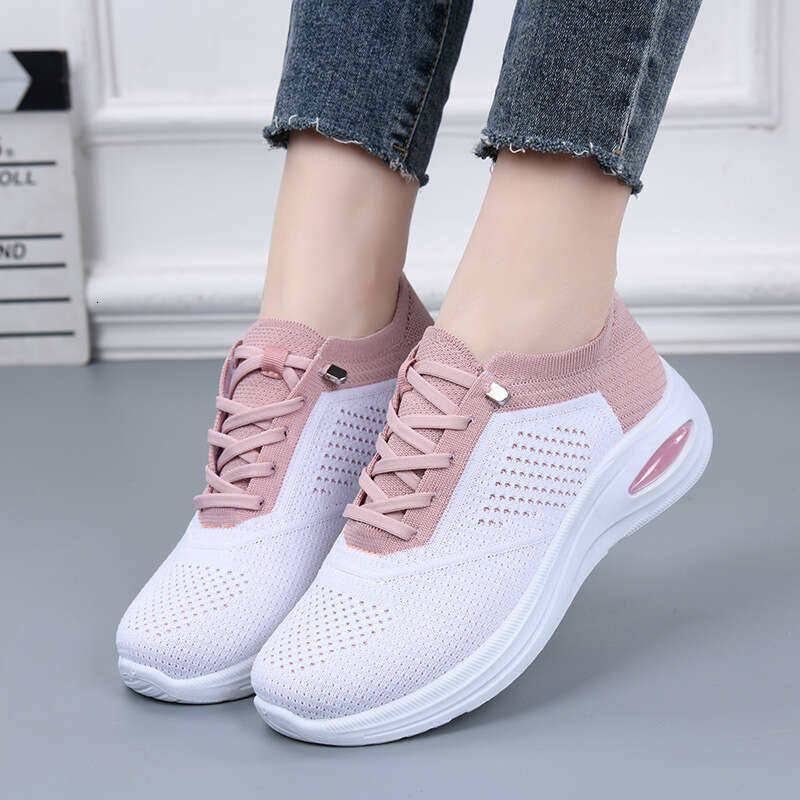 Thick-Soled Sports Casual Women, Flyknit Designer Shoe Breathable Mesh Air-Shake Shoes, Trendy New Style Shoes for Women