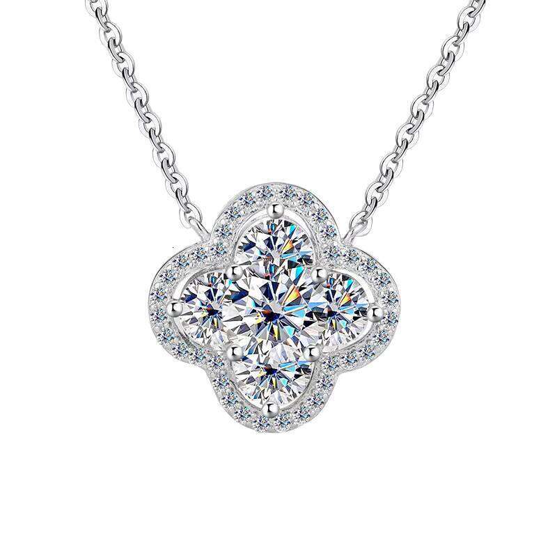New S Sier Moissanite Necklace: Full Dia Collarbone Chain for Women, Wholesale From Factory