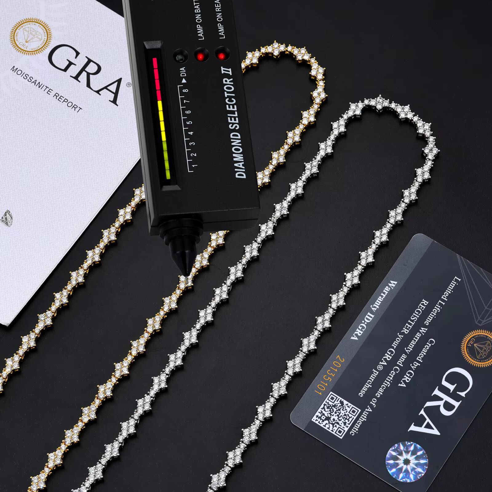 New Arrival Rapper Jewelry 7mm 925 Sterling Silver Iced Out White Gold Pass Diamond Tester Moissanite Cross Tennis Chain