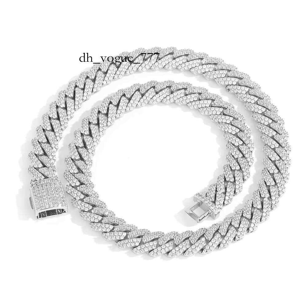 Factory Custom OEM ODM Moissanite Fine Jewelry 12mm Sterling Sier Men Hip Hop Women Cuban Link Chain Necklace