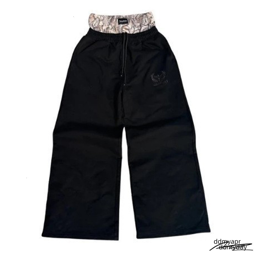 Men's Pants Double Cuffs Baggy ddmyday Joggers Black Oversized Drawstring Flannel Lined Elastic Waistband Casual Streetwear Workout Daily Petite 