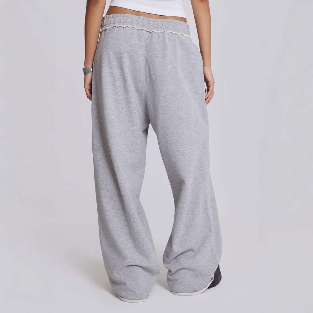 2025 Summer New Street Style Unisex Loose Wide-Leg Pants Gray Casual Sweatpants