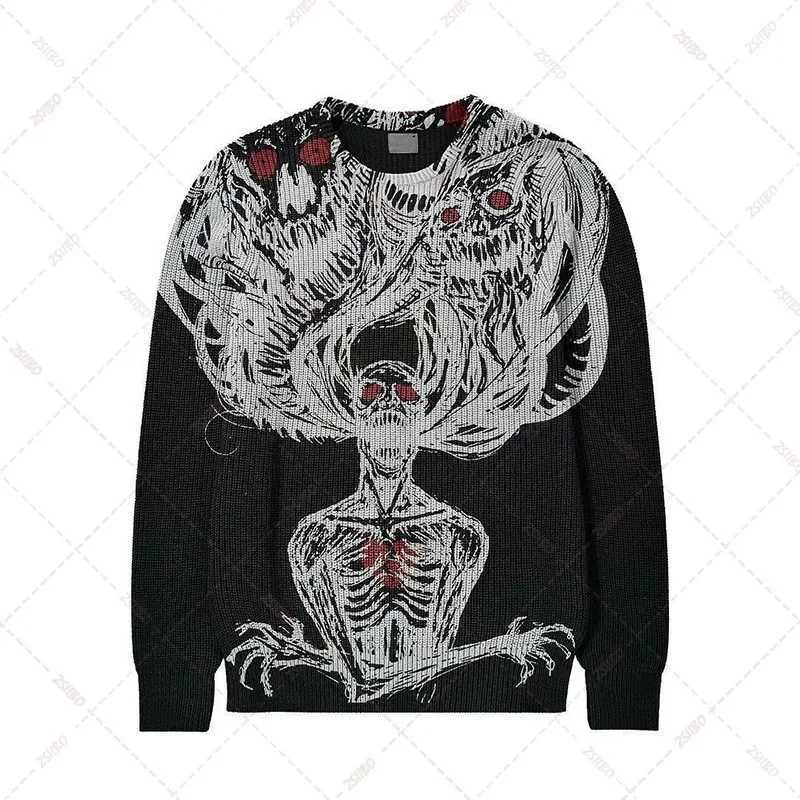 Dark wind autumn and winter new street personality hipster sweater Joker sweater ladies pullover Z250905