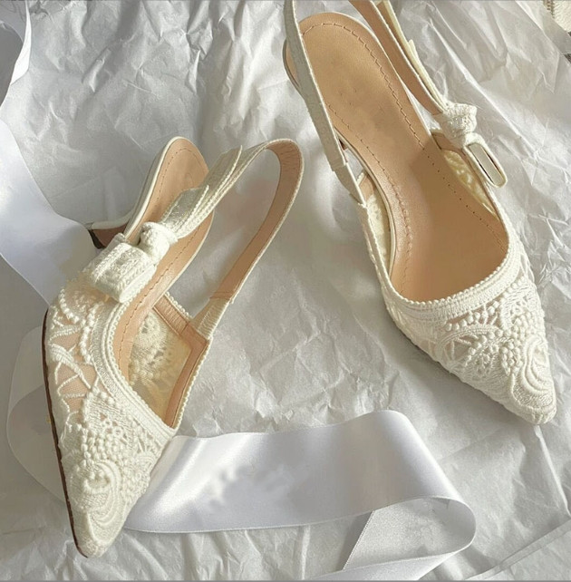 Designer women High heels shoes High quality high version bow shoes girls women's open back shoes ladies Banquet black white Ladies vacation High-heeled sandals 34-44