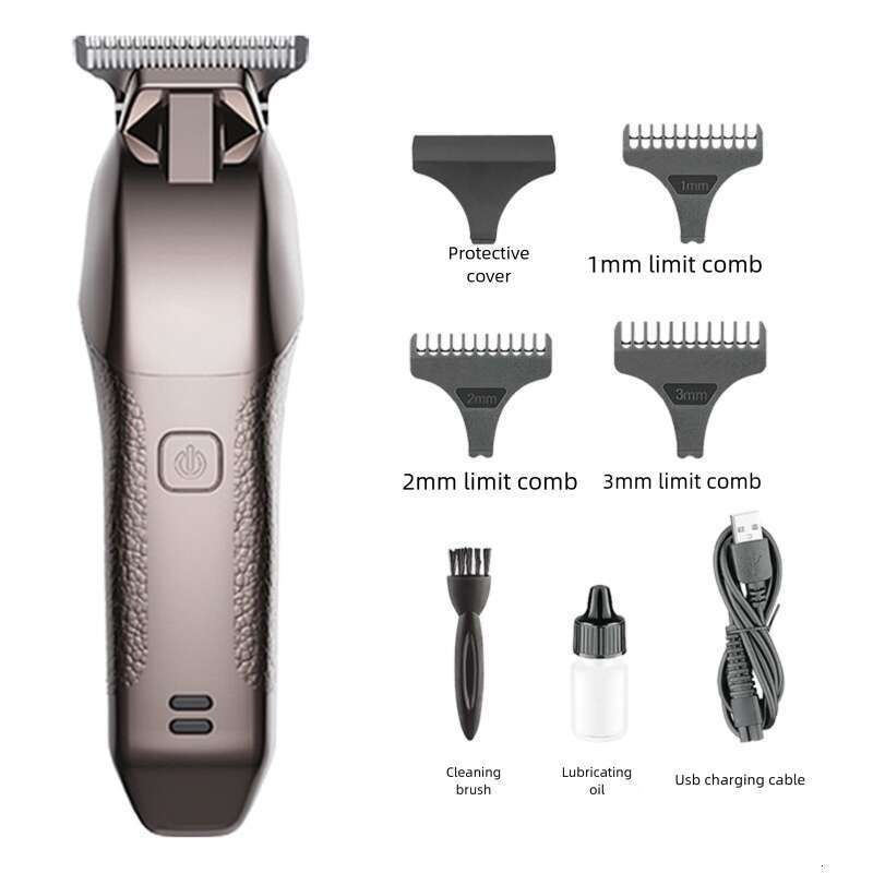 Digital Display Clipper Oil Head Carving Haircut Professional Salon Rechargeable Electric Hair Trimmer