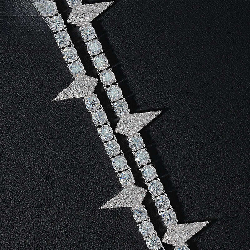 Pass Dia Tester Iced Out Sterling Sier Vvs Moissanite Hip Hop Tennis Bracelet Chain