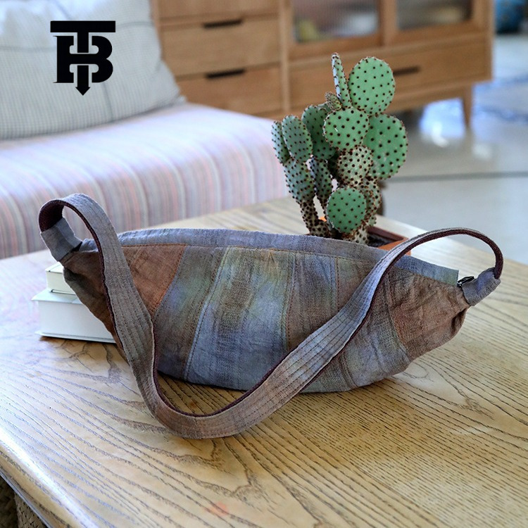 TB BHULAMTE Designer Bag New 2025 Simple Artistic Cotton Linen Crossbody Dumpling Canvas Bag Niche Design Casual Underarm Handbag Luxury Bag Waist Bag