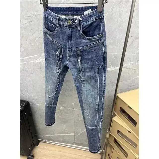 High Quality Spring and Autumn Designer Clothes Streetwear Denim Jeans Pants Mens Luxury Casual Slim Fit Stretch Punk Pants W250905