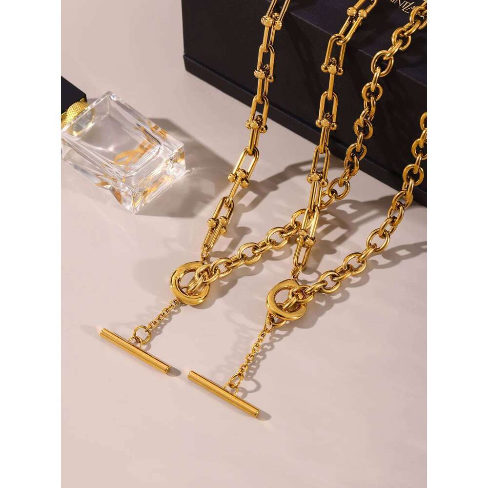 Nivora Hip Hop O Chain Stainless Steel For OT Clasp Pendant Retractable Choker Necklace Women No Tarnish Jewelry