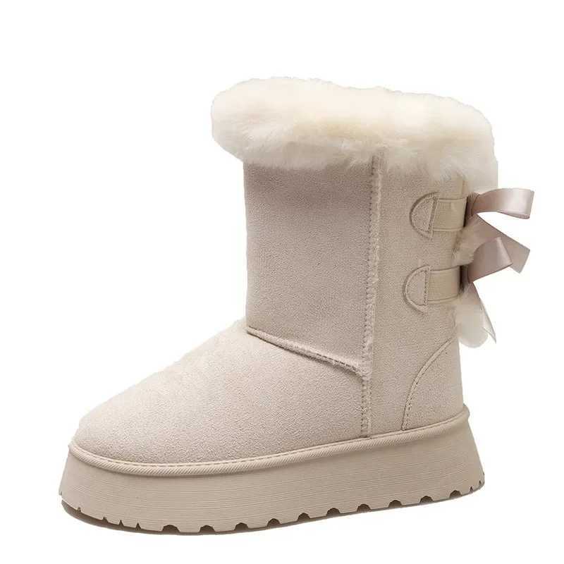Womens Snow Boots 2024 Winter New Fashion Plush Platform Shoes Outdoor Warm Boots Women Shoes Bota Camurca Cano Longo L250905