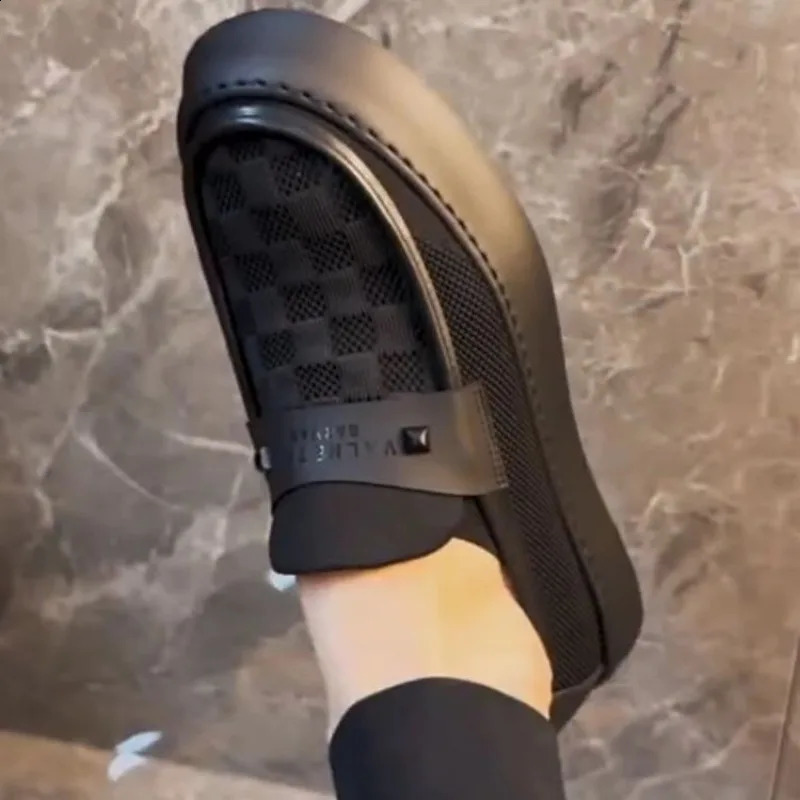 British Men Casual Lazy Shoes Business Slip On Bean Shoes Male Flat Shoes Platform Dress Man Leather Shoe Summer Autumn Loafers 250904 - view 5