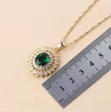 African 18K Gold Plated Bridal Costume Necklace And Earrings Blue Cubic Zirconia Jewelry Sets For Women Luxury Wedding