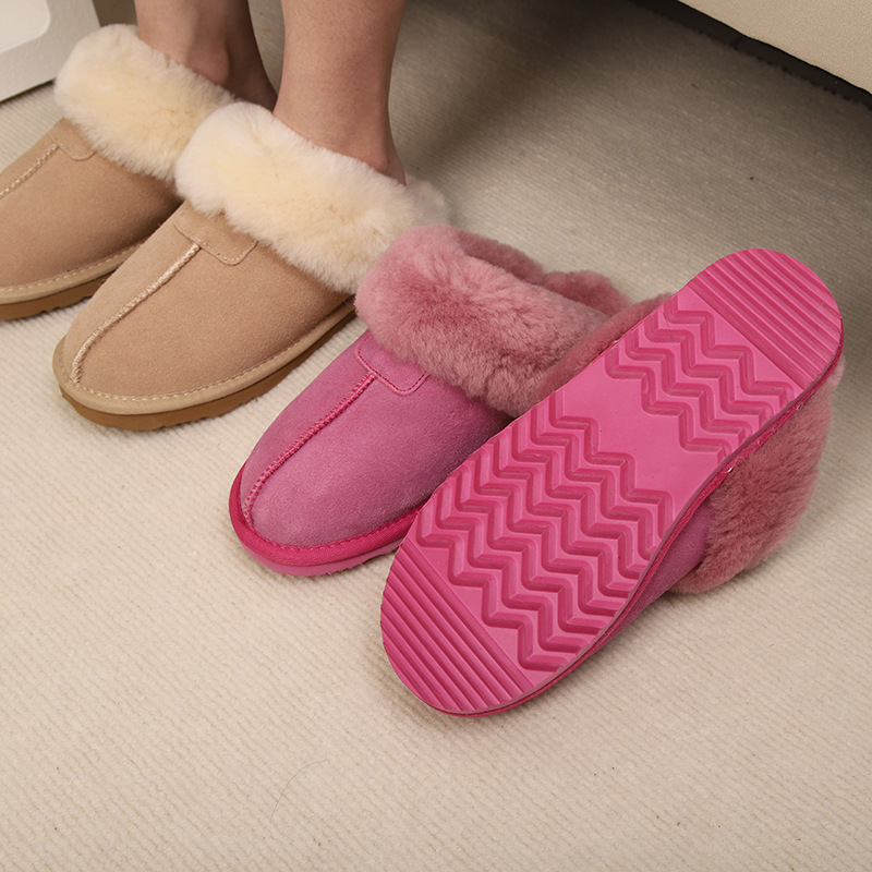 Free Shipping Hot designer slippers for womens slippers pink grey brown green rose red purple pink New fashionable and versatile indoor plush thick sl