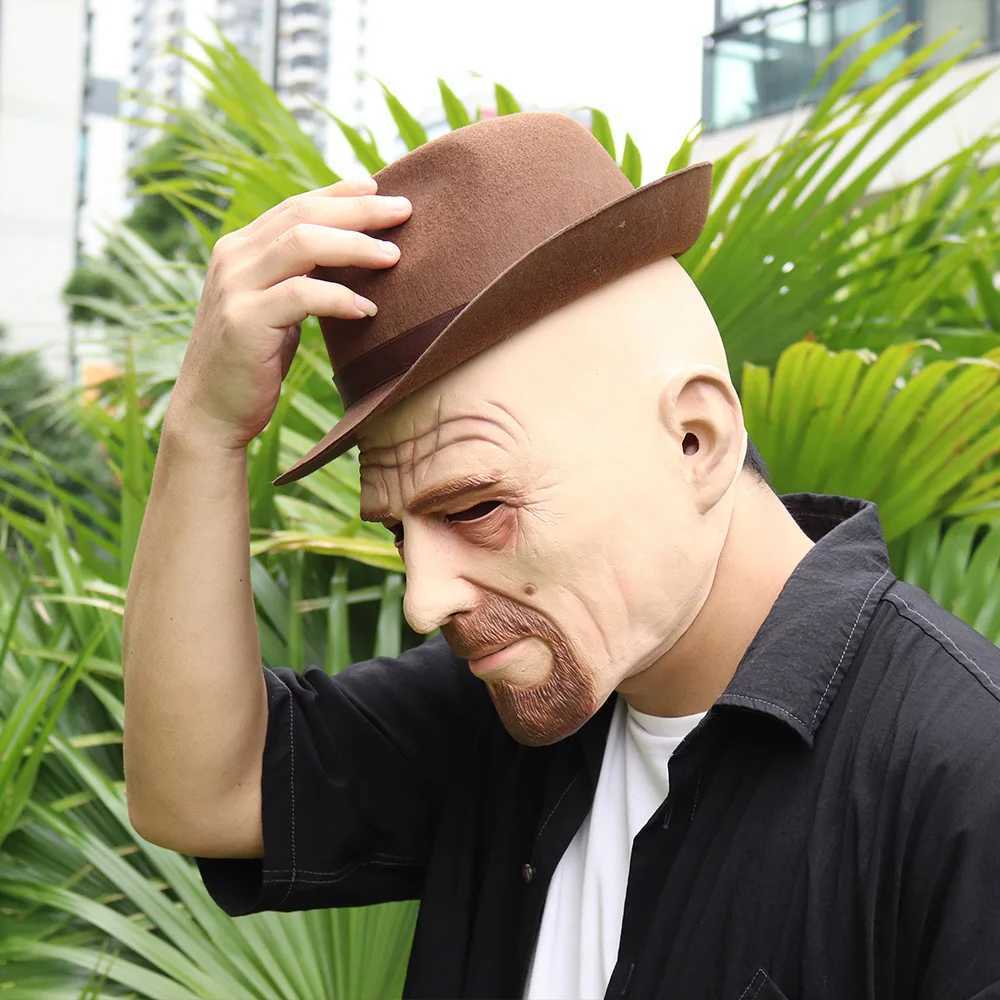 Hot Bald Old Man Headgear Realistic Grandpa Mask Latex Head Cover For Halloween Party Cosplay Props Mask Masquerade Party DcorXJ250905