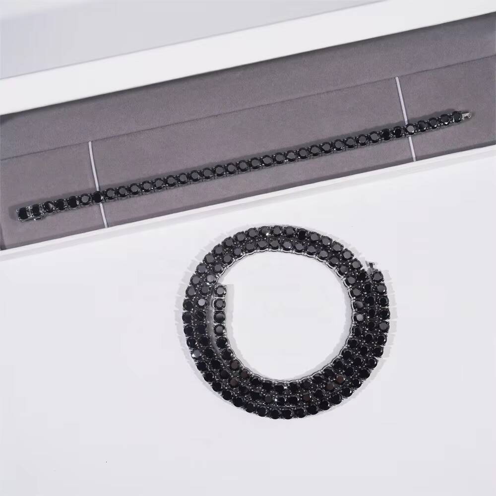 Ready to Ship 925 Silver Tennis Necklace VVS Moissanite Lab Diamond Hip Hop Iced Out Jewelry Fashion Tennis Bracelet Chain