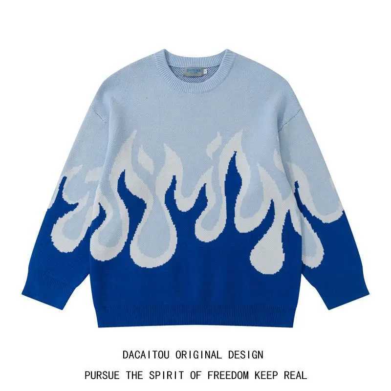 Pullover Sweater Women Fashion Advanced Gradual Flame Sweaters Men And Women Autumn Winter Gentle Lazy Wind Soft Waxy Sweaters Z250905