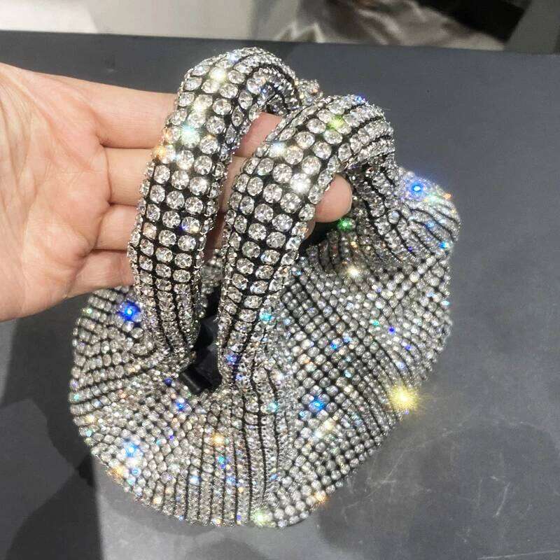 Designer Bags 2025 Shiny Crystal Clutch Purse Bucket Shoulder Bag Rhinestone Handmade Purses And Handbags Designer Evening Clutch Bag Purse Luxury Bag