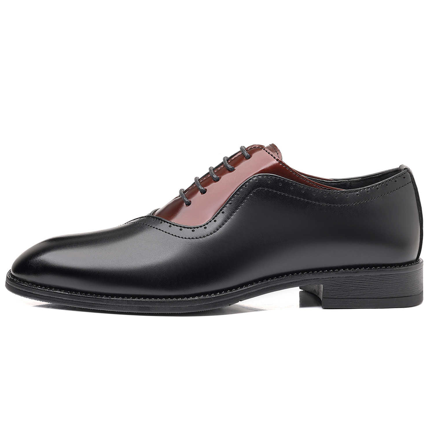 Mens Shoes 7906 Dress Polished Square Toe Lace up Leather Shoes Men Oxford Men Large Size Mens Leather Shoes