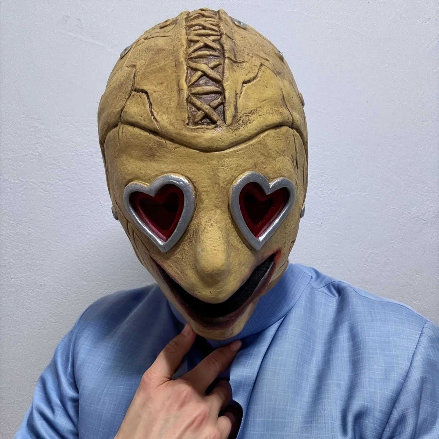 Adult Full Head Heart Eyes Horror Mask Latex Halloween Movie Costume Accessory No LightXJ250905