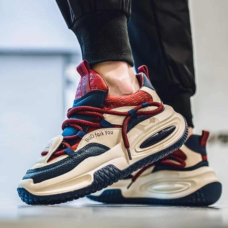 Fashion Platform Vulcanized Sneakers Men Korean Casual Shoes for Men Wear Resistant Street Style Mens Chunky Sneakers Shoes Z250905