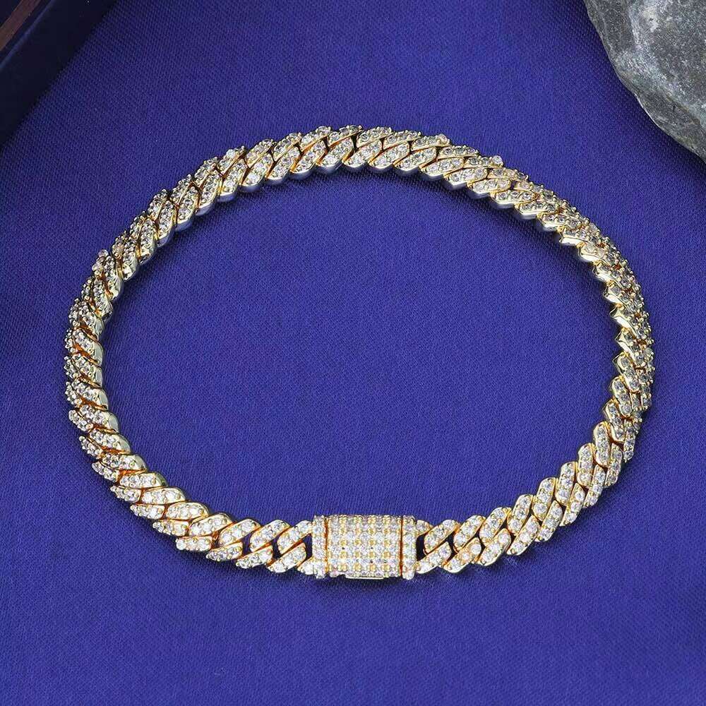 6mm VVS quality agate stone chain-style hip-hop jewelry for ladies - white gold - Silhouette chain-style necklace - an excellent choice as a gift