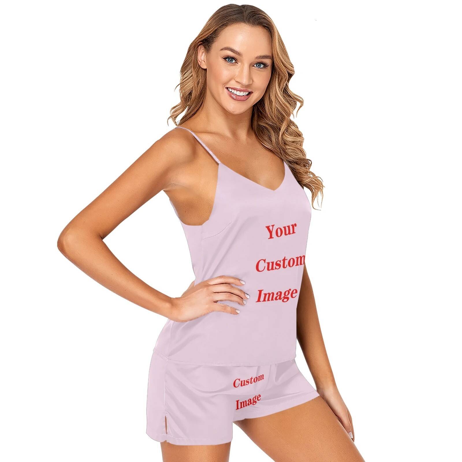 New Women's Pamas Comfortable Sleepwear Suit Home Clothes Custom Printing Pijama Mujer Summer Pyjamas Femme Nightgownown