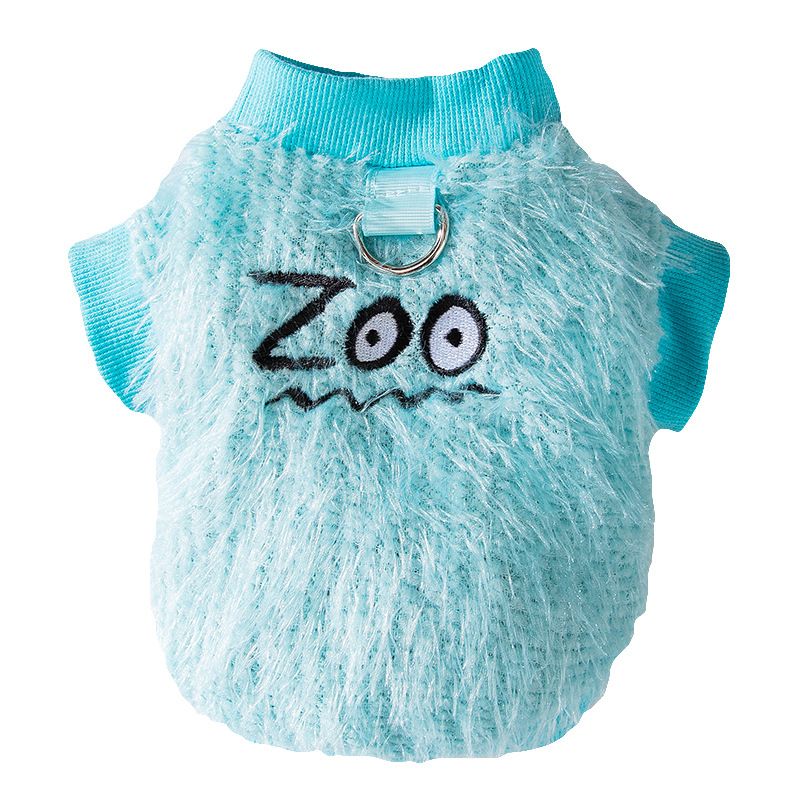 Autumn and winter dog clothing, two legged plush clothing, small and medium-sized