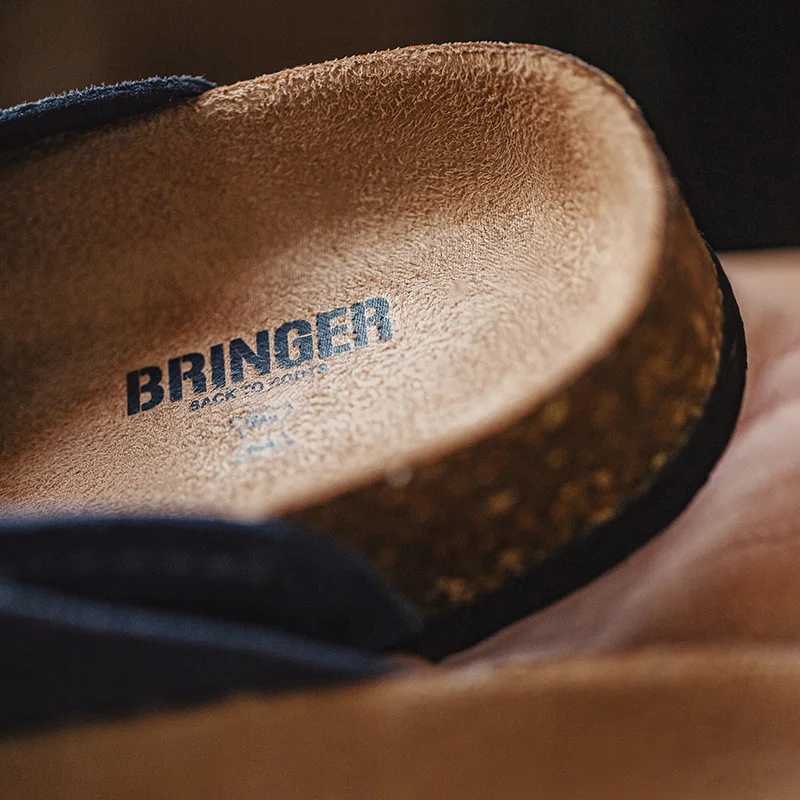 Maden Mens Blue Mule Shoes SlipOn Loafers Breathable Casual Slides for Outdoor Summer and Fall Wear Thick Cork Sole Slippers W250905