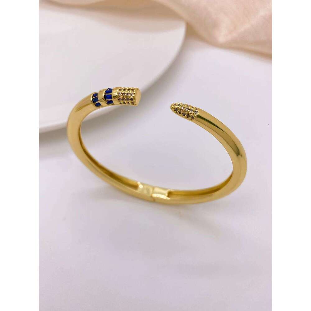 New Fashionable Bracelet Internet Celebrity Style Elegant Light High-end Colorful Zircon Open Bangle