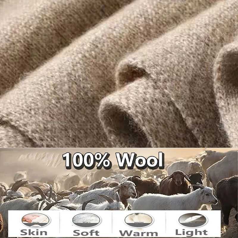 100Wool Womens Knitted Shawl Scarf Soft Warm Knitwear Cardigan Cloak Wraps Shoulder Neck Protect Pashmina Scarves Dual Use Z250905