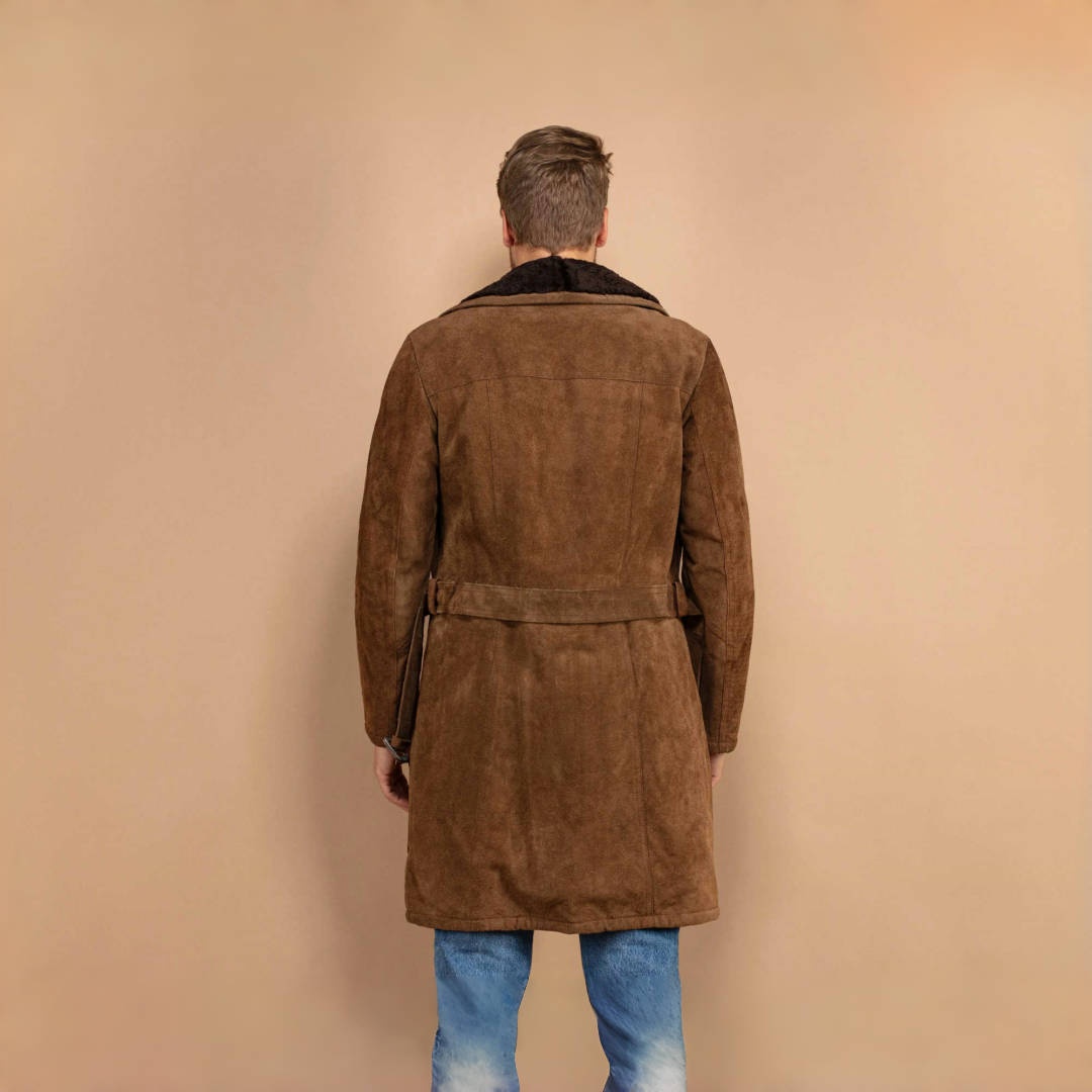 Casual Autumn Winter Medium Length Overcoat Men's Coat Double Breasted Warm Thick Customized Design Windbreaker