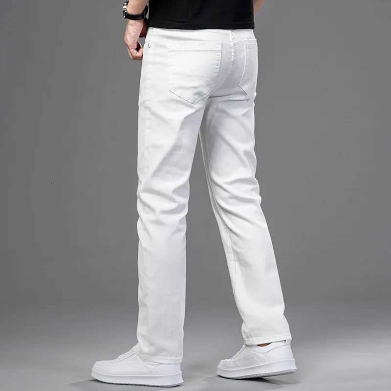 New Men Stretch Skinny Jeans Fashion Casual Slim Fit Denim Trousers White Pants Male Brand Clothes Business jeans for men Chinos W250905