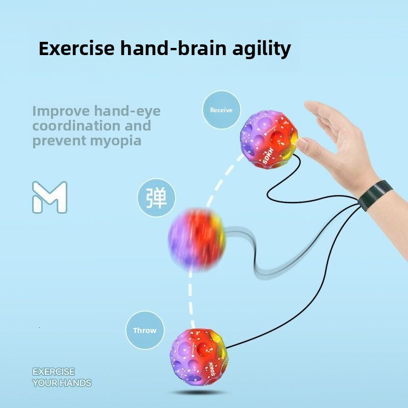 SDKH Moon Elastic Wrist Stress Relief Rebound Rope Children's High Elasticity Swing Ball