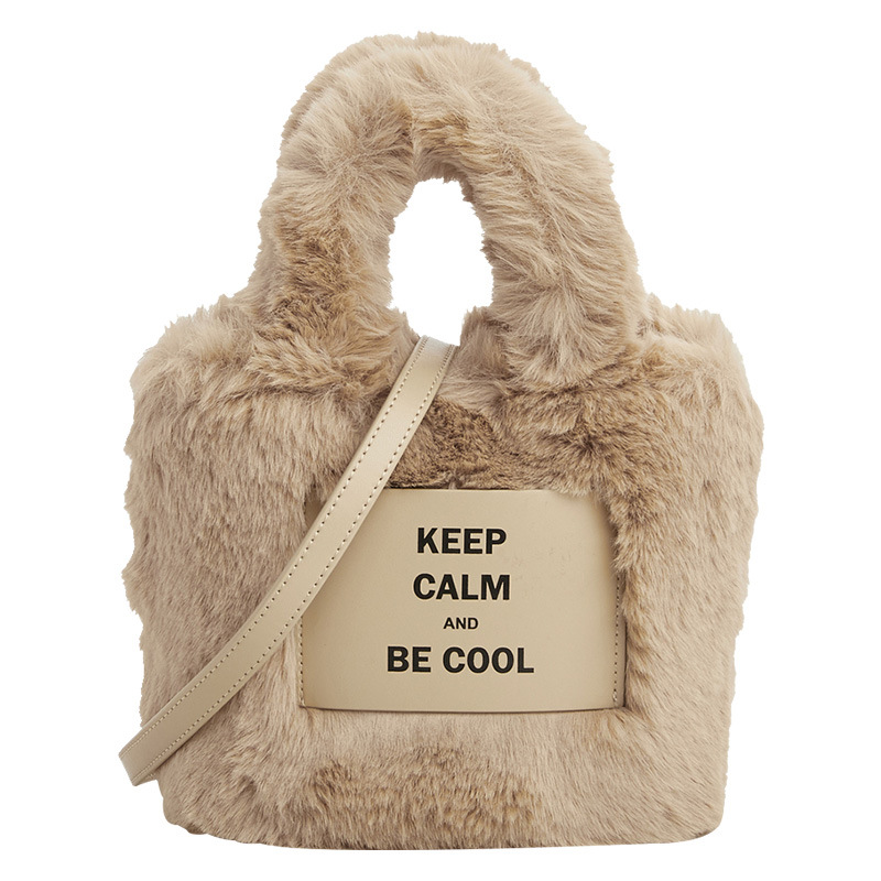 Autumn And Winter Women's Retro Handbag Brown Bear Fur 2025 New Versatile Bucket Crossbody Small Bag fashion Designer