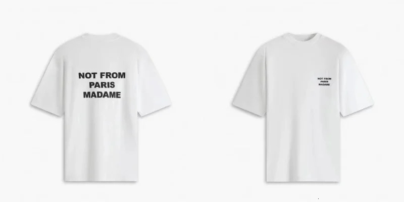 Summer TShirt Slogan Black Not From Paris Cotton Short Sleeve Summer Oversize Tshirt on Top for 250905