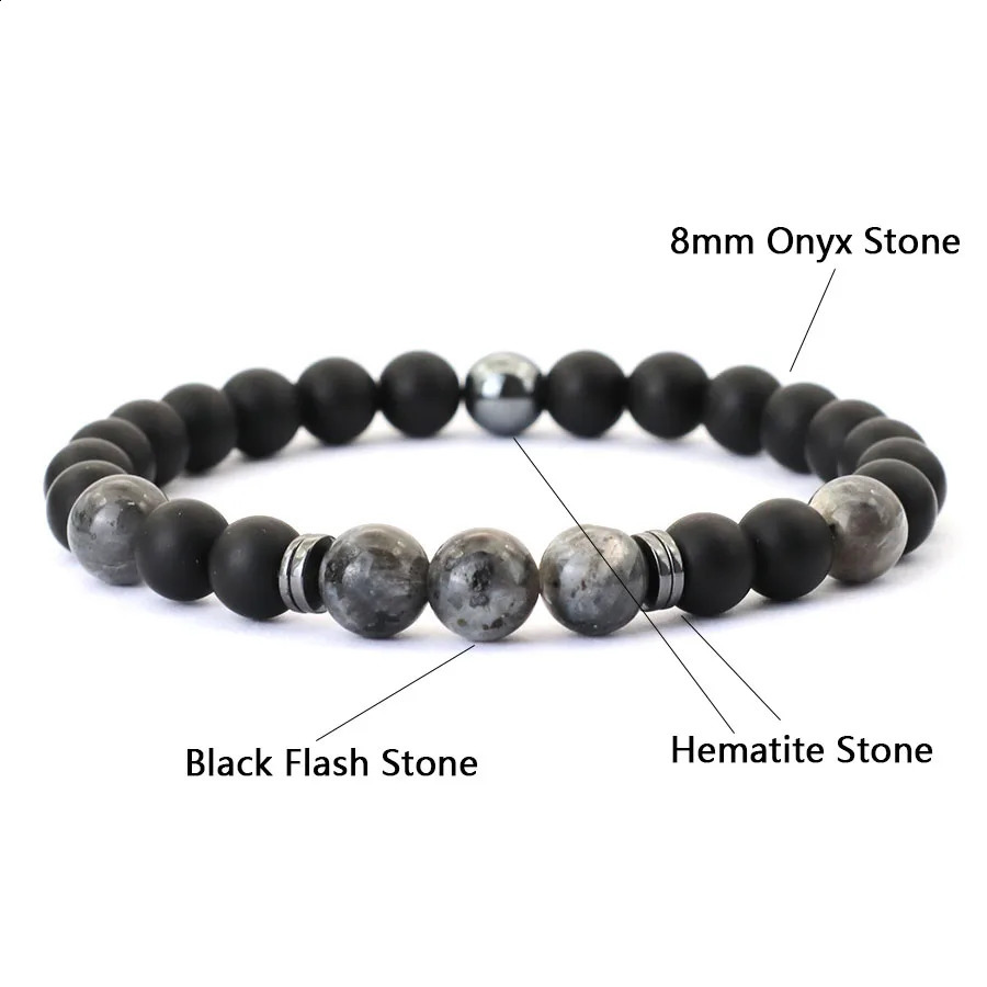Noter Handmade Mens Bracelet 8mm Onyx Tiger Eyes Stone Beaded Braclet Hematite Healing Braslet Cadeau Homme Leisure Accessories 250905